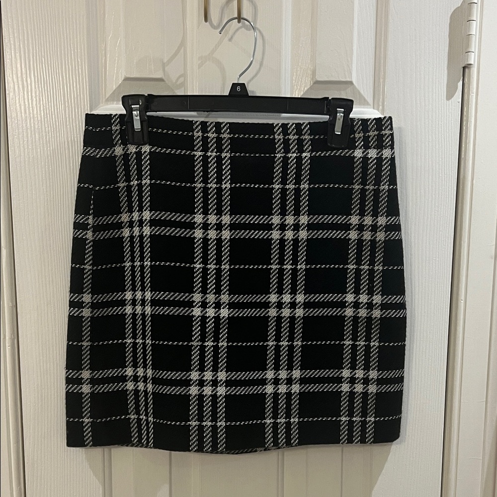 Plaid Black and White Women's Skirt